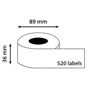 Quantore - Label etiket 99012 89mmx36mm adres wt | Doos a 2 rol