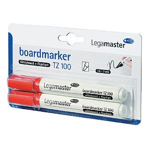 Legamaster - Viltstift legamaster tz100 whiteboard 2mm 2st rd | Blister a 2 stuk | 10 stuks