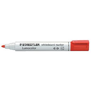 Staedtler - Viltstift 351 whiteboard rond 2mm rood | Omdoos a 10 stuk