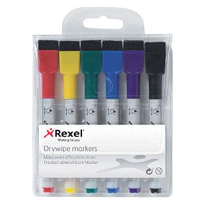 Rexel - Viltstift whiteboard mini ass | Set a 6 stuk