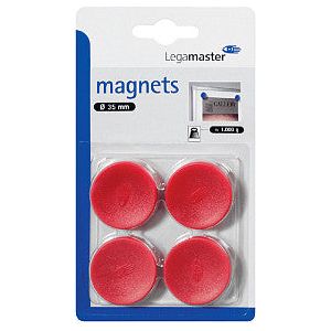 Legamaster - Magneet legamaster 30mm 850gr rood | Blister a 4 stuk | 10 stuks