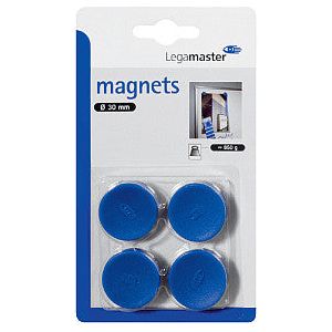 Legamaster - Magneet 30mm 850gr blauw 4 stuks