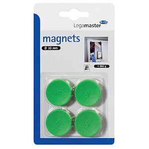 Legamaster - Magneet legamaster 30mm 850gr groen | Blister a 4 stuk | 10 stuks