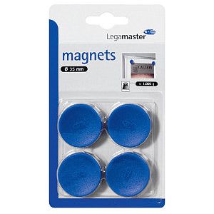 Legamaster - Magneet legamaster 35mm 1000gr blauw | Blister a 4 stuk | 10 stuks