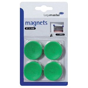 Legamaster - Magneet legamaster 35mm 1000gr groen | Blister a 4 stuk