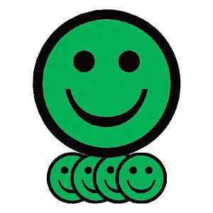 Smit Visual - Magneet smiley 7.5cm emotie blij groen | Blister a 5 stuk
