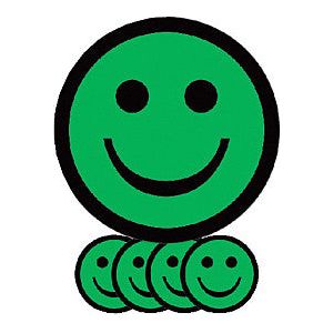 Smit Visual - Magneet smiley 2.5cm emotie blij groen | Blister a 5 stuk