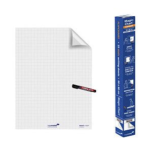 Legamaster - Magic-chart legamaster whiteboard 60x80cm ruit | Rol a 25 vel