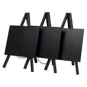 Tableau noir Securit mini 3 pieds 26x15,5x1,3cm bois noir