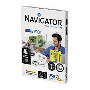 Papier copie Navigator Homepack A4 80gr blanc 250 feuilles | 10 morceaux