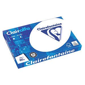 Clairefontaine - Kopieerpapier clairefontaine clairalfa a3 80gr wt | Pak a 500 vel | 5 stuks