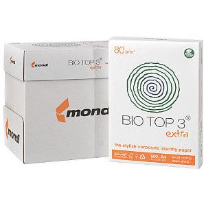 Biotop - Kopieerpapier biotop 3 a4 80gr naturel | Pak a 500 vel | 5 stuks