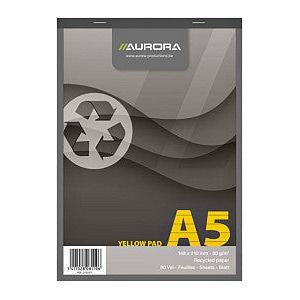 Bloc-notes Aurora ligne A5 80 feuilles 80gr jaune | 5 pièces