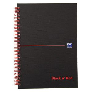 Oxford - Spiraalblok oxf black en red a5 lijn 140pag 80gr | 1 stuk | 5 stuks