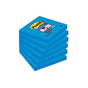 Post-it - Memoblok 3m post-it 654 super sticky 76x76mm blauw | Stuk a 90 vel
