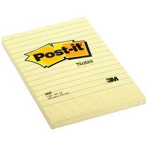 Post-it - Memoblok 3m post-it 660yel 102x152mm lijn geel | 1 stuk